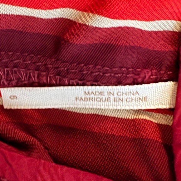 Free People Red/Burgundy/Cream Striped Pants; Size 6 - Picture 9 of 12